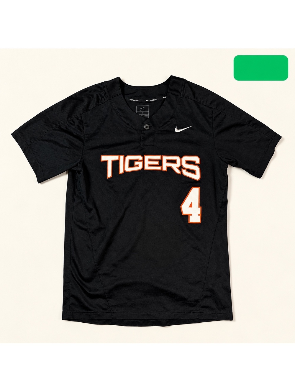Nike Baseball Tigers #4 Black Jersey Small